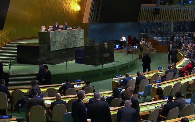 مقبوضہ بیت المقدس کے معاملے پرامریکی فیصلے کے خلاف اقوام متحدہ کی جنرل اسمبلی کا ہنگامی اجلاس جاری 