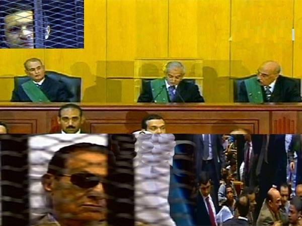 حسنی مبارک اور اُن کے وزیرداخلہ کو عمر قید ،بیٹے بری ،عدالت کے اندر اور باہر ہنگامے، جیل میں طبیعت خراب