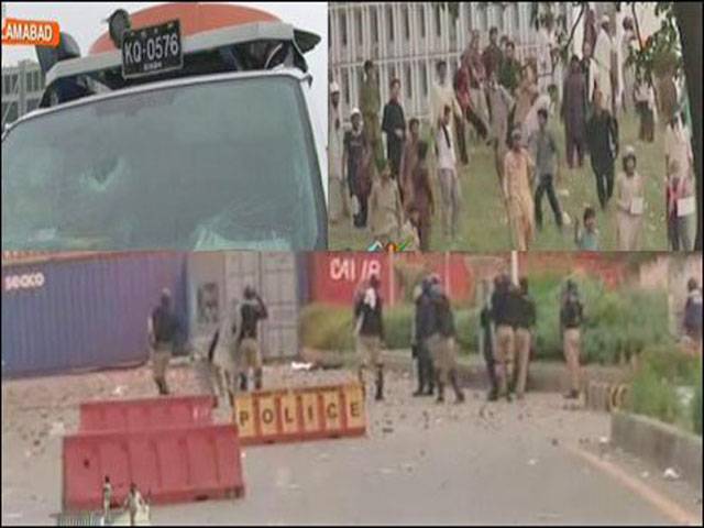 پی ٹی وی پر قبضہ، فوج نے پی اے ٹی کارکنان کو باہر نکال دیا ،مظاہرین وزیراعظم ہاﺅس کے سامنے بھی پہنچ گئے 