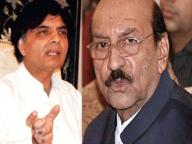 وفاقی وزیر داخلہ چوہدری نثار کا وزیر اعلیٰ سندھ قائم علی شاہ کو فون ،رینجرز اختیارات کا نوٹی فیکیشن باہمی مشاورت سے جاری کرنے پر زور 