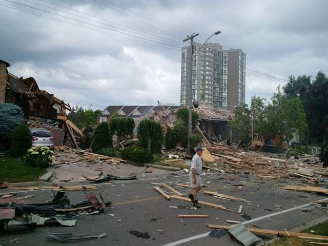 کینیڈین شہر مسی ساگا میں دھماکہ ، گھر تباہ 