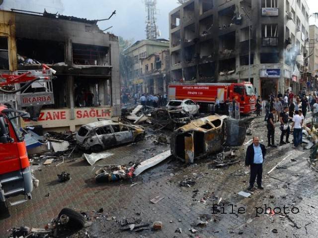 ترکی میں حکمران جماعت کے دفتر کے باہر دھماکہ ،27افراد زخمی 