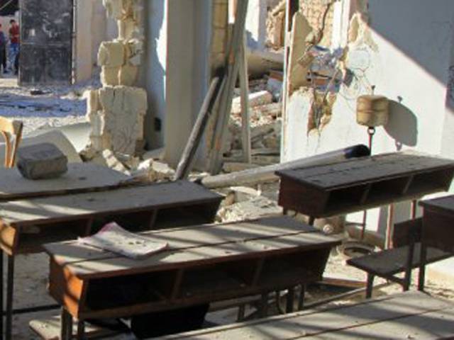 شام،ادلب میں سکول پر بم گرنے سے 22بچوں سمیت 28جاں بحق