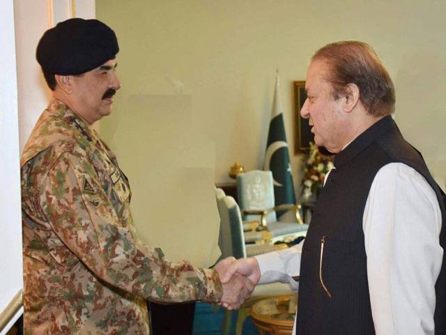 آرمی چیف جنرل راحیل شریف کی وزیر اعظم نواز شریف سے الوداعی ملاقات ، آپریشن ضرب عضب اور کراچی آپریشن جاری رکھنے کا عزم