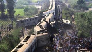 مصر میں ٹرین حادثہ،ہلاکتوں کی تعدادبڑھ کر 49ہوگئی