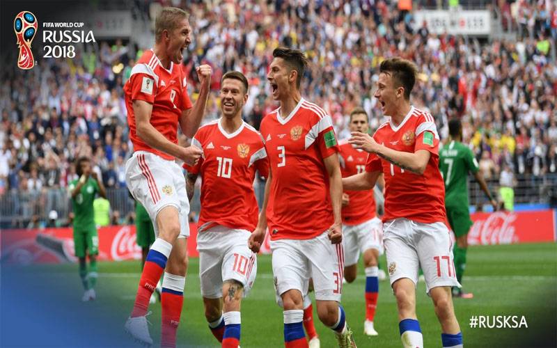 فیفا ورلڈ کپ 2018روس نے سعودی عرب کے خلاف 0-5سے کامیابی حاصل کرلی