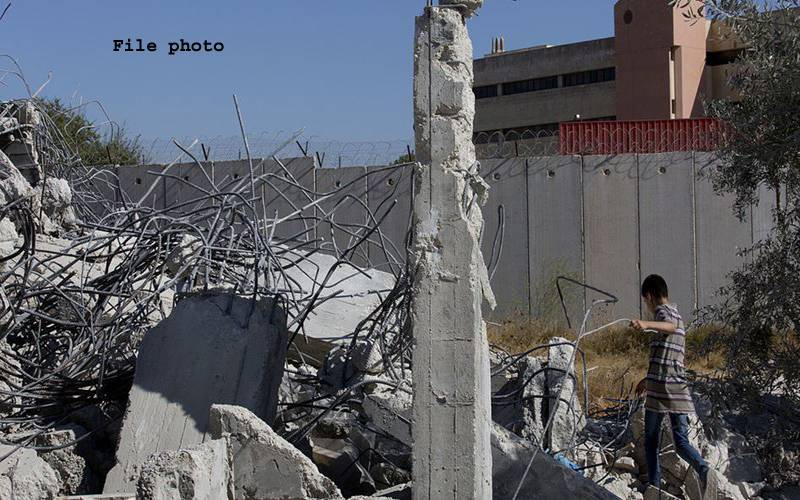 اسرائیلی پولیس نے اندرون فلسطین میں2 فلسطینی مکانات مسمار کردئیے