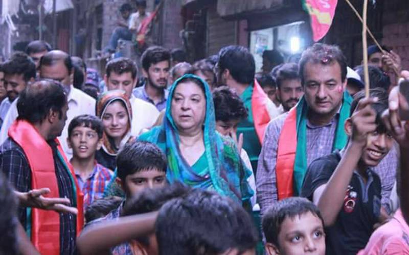 تحریک انصاف کی مرکزی رہنماو نامزد امیدوار این اے 125 ڈاکٹر یاسمین کی حلقے میں انتخابی مہم زور و شور سے جاری 