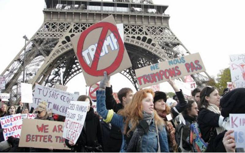 فرانس ، ہزاروں افراد ڈونلڈ ٹرمپ کے خلاف سڑکوں پر نکل آئے