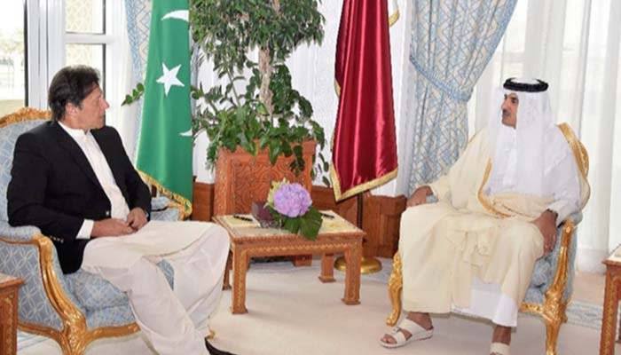 وزیراعظم عمران خان کی امیر قطر کے ساتھ ون آن ون ملاقات 