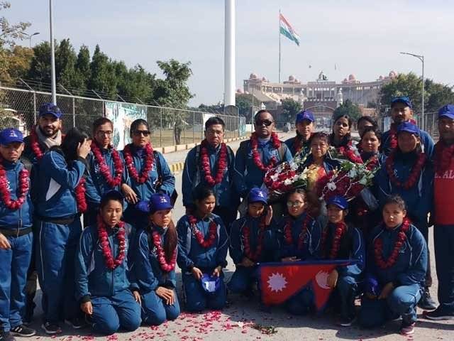 نیپال کی ویمن بلائنڈ کرکٹ ٹیم پاکستان پہنچ گئی