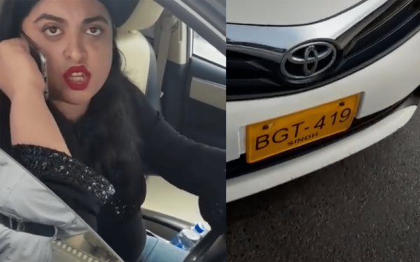 ٹریفک پولیس سے بدتمیزی کرنے والی خاتون گرفتاری سے بال بال بچ گئی