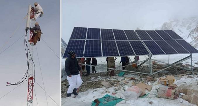 پاکستان نے کے ٹو بیس کیمپ پر پہلا موبائل ٹاور نصب کر دیا