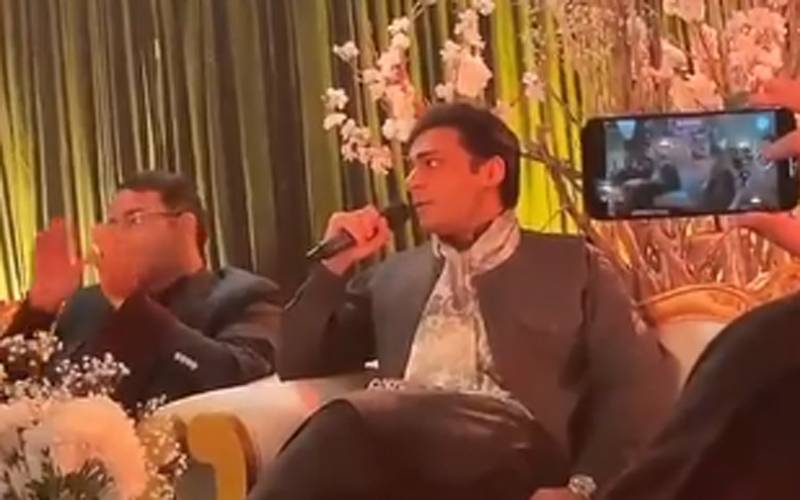 جنید صفدر کی شادی کی خوشی میں تقریب، حمزہ شہباز کے گانا گانے کی ویڈیو وائرل