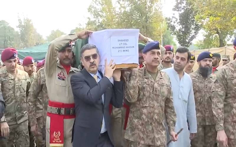شہید لیفٹیننٹ کرنل محمد حسن حیدرکی نمازجنازہ ادا،فوجی اعزازکیساتھ سپردخاک