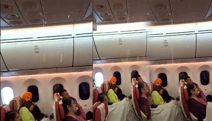 بھارتی ایئر لائن ایئر انڈیا کے جہاز میں پانی ٹپکنے لگا،ویڈیو وائرل 