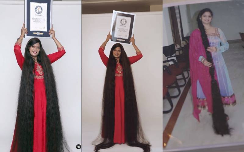  بھارتی خاتون نے لمبے بالوں کا گینیز ورلڈ ریکارڈ بنالیا