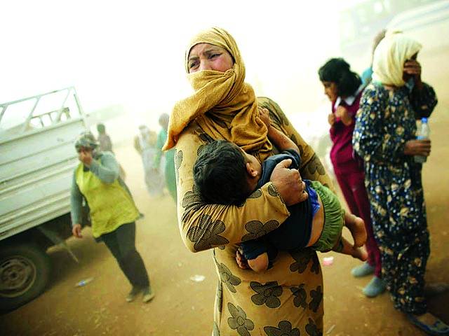 دمشق: کردش شامی خاتون مہاجر کیمپ میں امداد کی منتظر ہے